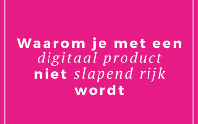 Waarom je met een digitaal product niet slapend rijk wordt